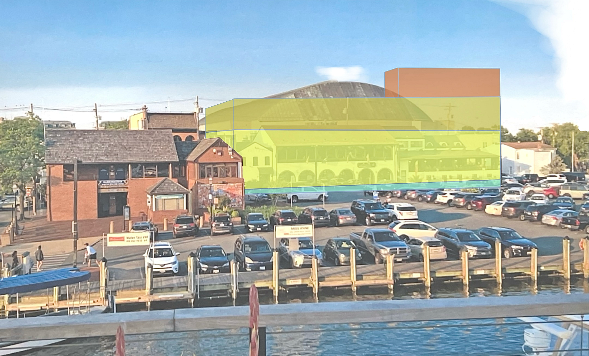 An image showing the impact of development on Annapolis City Dock
