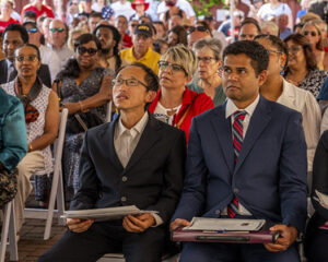People participating in a citizenship ceremony at William Paca House and Garden