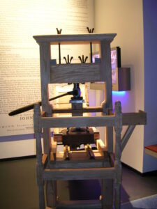 A photo of a colonial-era printing press